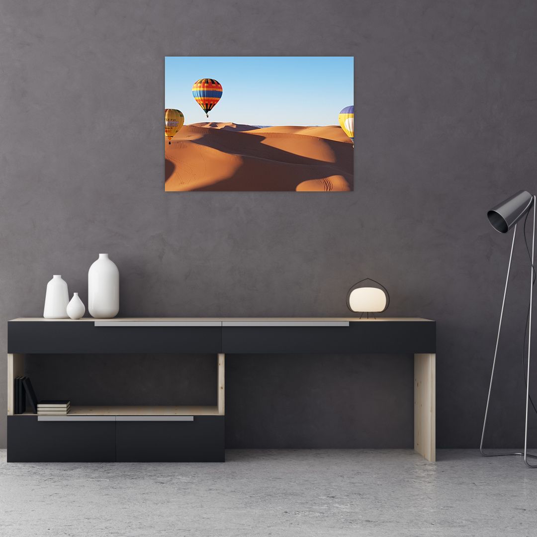 Skleněný obraz - létající balóny v poušti (V020403V7050GD)