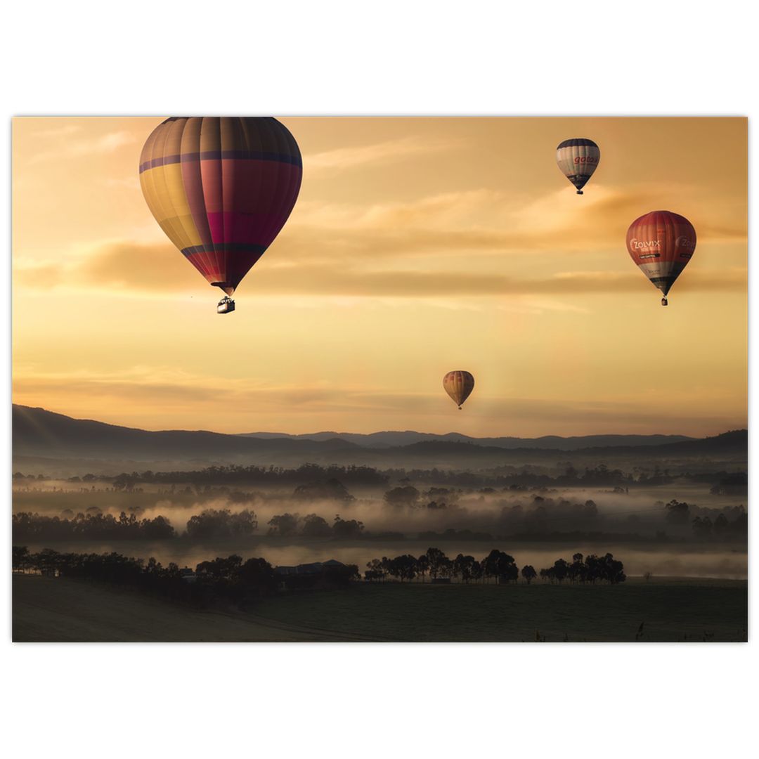 Skleněný obraz - létající balóny (V020596V7050GD)