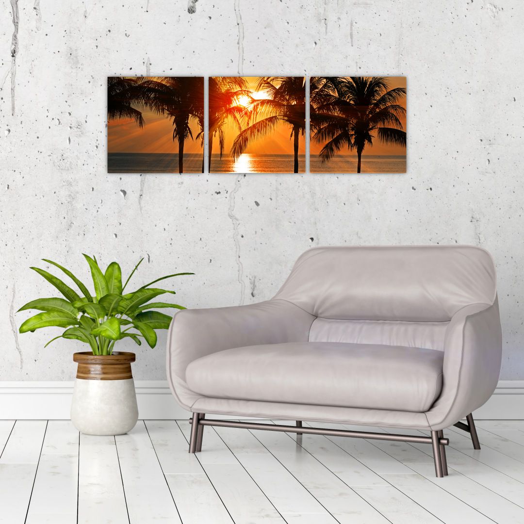 Obraz palmy v západu slunce (V020622V9030)
