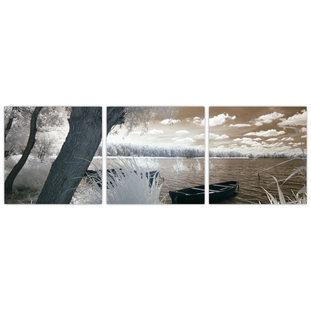 Obraz loďky na jezeře (V022316V9030)