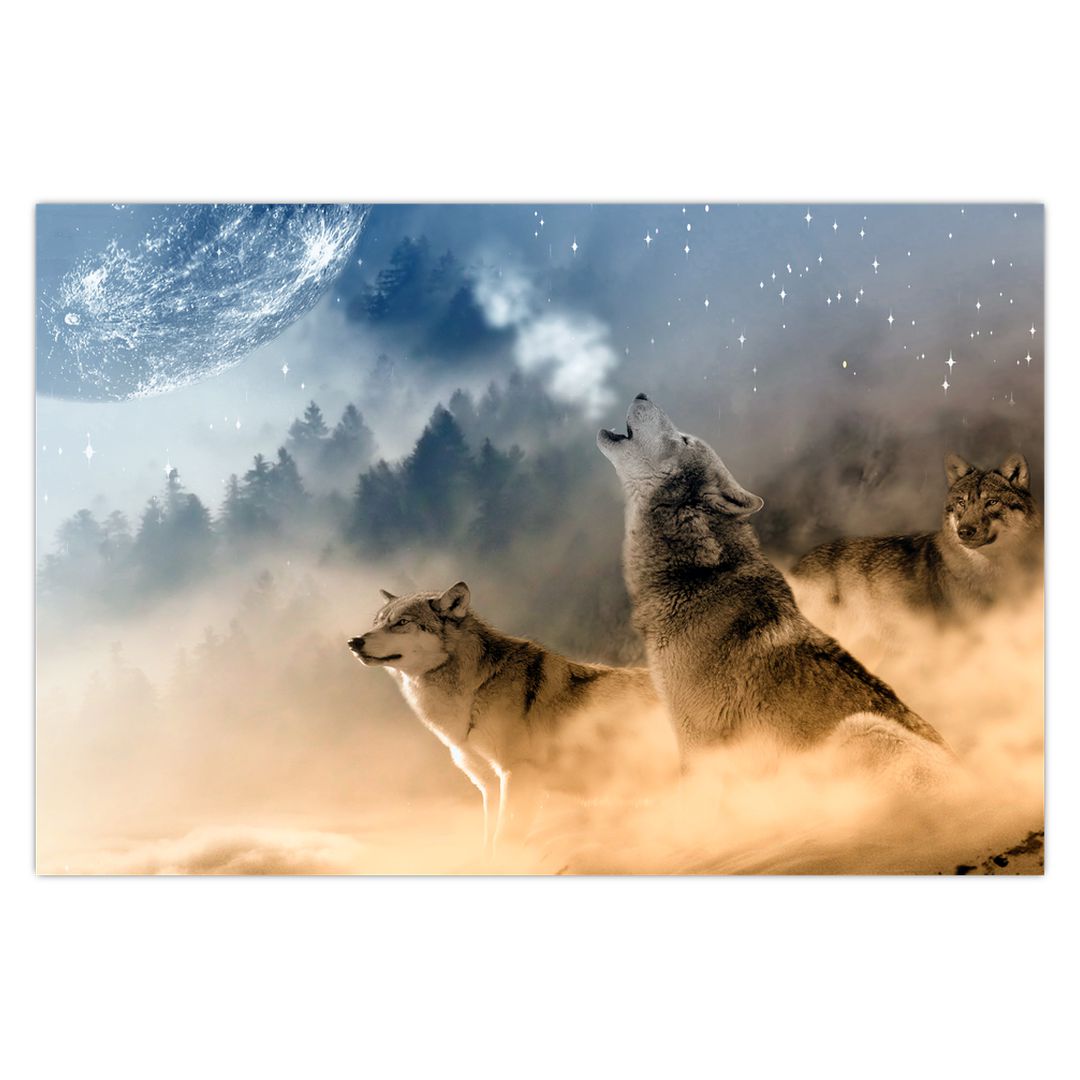 Tablou - lupii urlând la lună (V020509V9060)