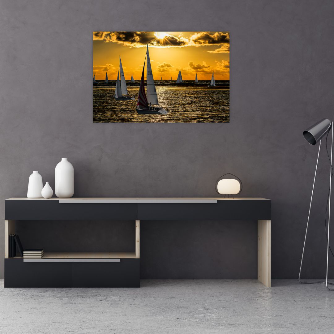Obraz jachty v západu slunce (V020580V9060)